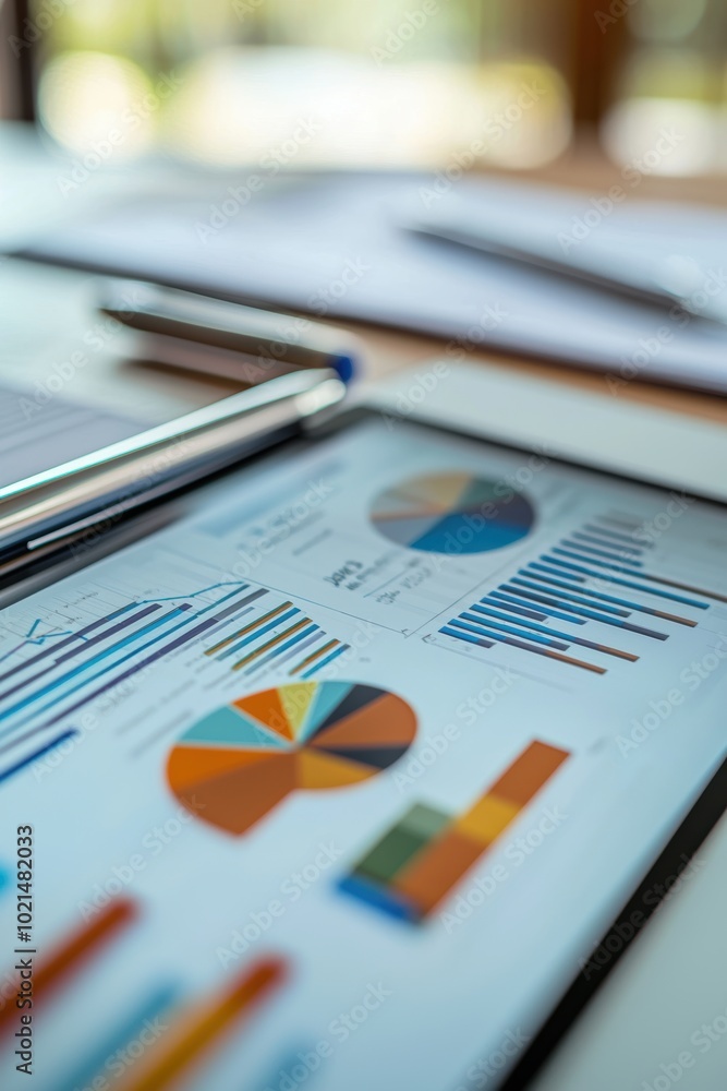 Aufkleber market analysis report on tablet displaying key metrics for business advantage