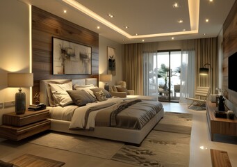 Modern Bedroom Interior Design Illustration