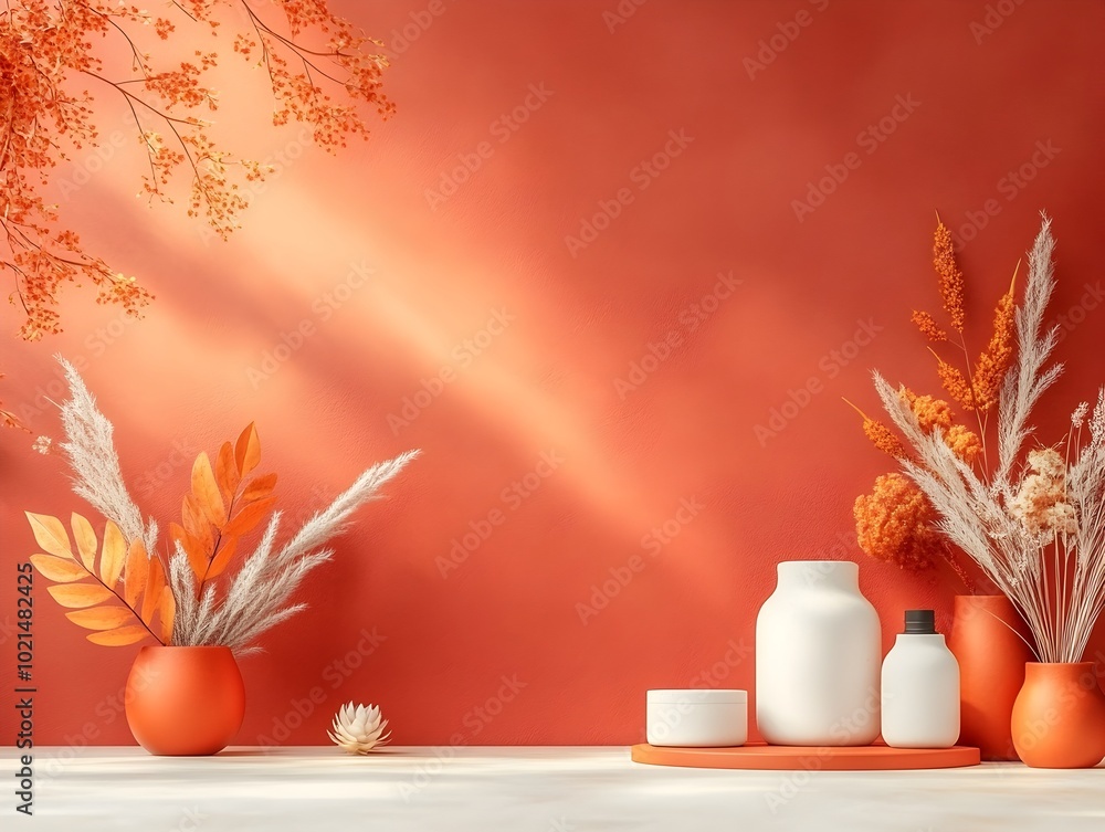 Poster sleek 3d studio environment with a striking burgundy backdrop a clean floor layout and a central pro