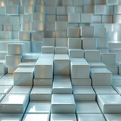 Obraz premium Blue and gray 3D cubes background