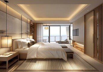 Modern Japanese Style Bedroom Interior Design