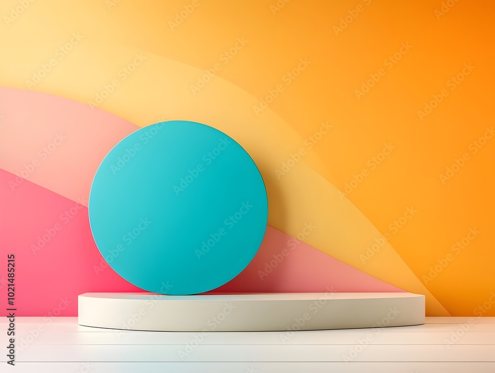 Poster vibrant 3d rendered modern studio space with gradient backdrop and subtle lighting mockup for produc