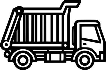 roll off truck or dumpster truck, vector art. sign, symbol, vector, art