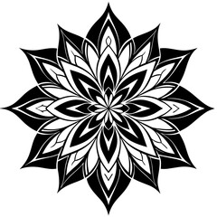 black and white flower