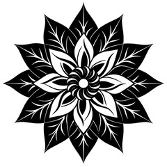 black and white flower