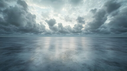 Sea with Gray Clouds Background Illustration