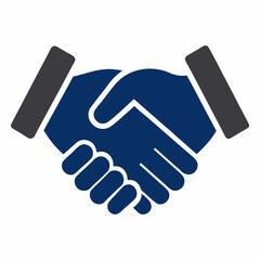 Naklejka premium Handshake between two people silhouette vector illustration