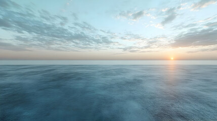 Fototapeta premium Ocean Horizon Sunset 3D Illustration