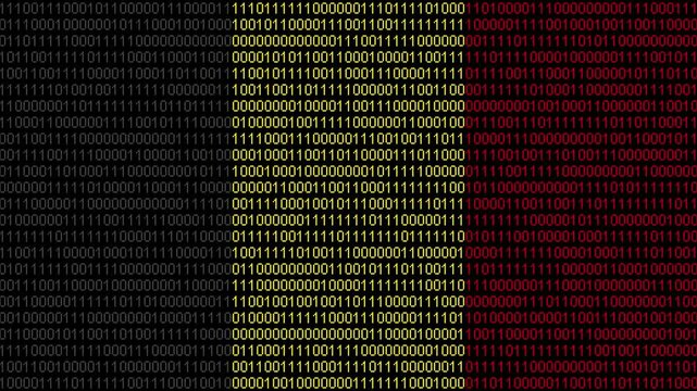 Binary code on flag of Belgium. Program source code or Hacker concept on Belgian flag. Belgium digital technology security, hacking or programming