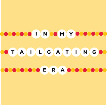 in my tailgating era friendship bracelet vector illustration design football decor signage or social media art