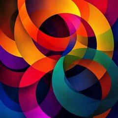 Obraz premium Colorful abstract circles in vibrant hues, creating a dynamic and energetic visual pattern.
