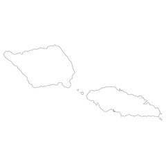 Samoa map. Map of Samoa in white color