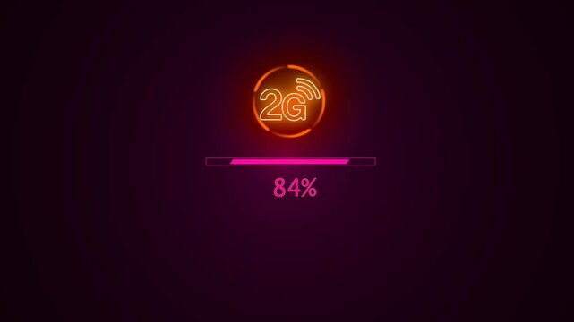 Loading bar and downloading animated with 2G icon animation