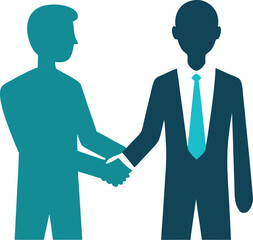 Handshake between two people silhouette vector illustration