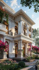 Fototapeta premium Grand European Style Mansion Exterior Design