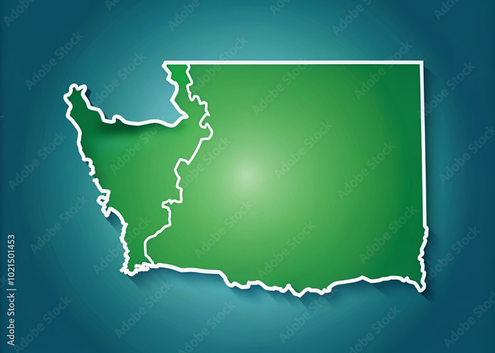 Poster outline of the state of washington in simple vector design for educational and informational use