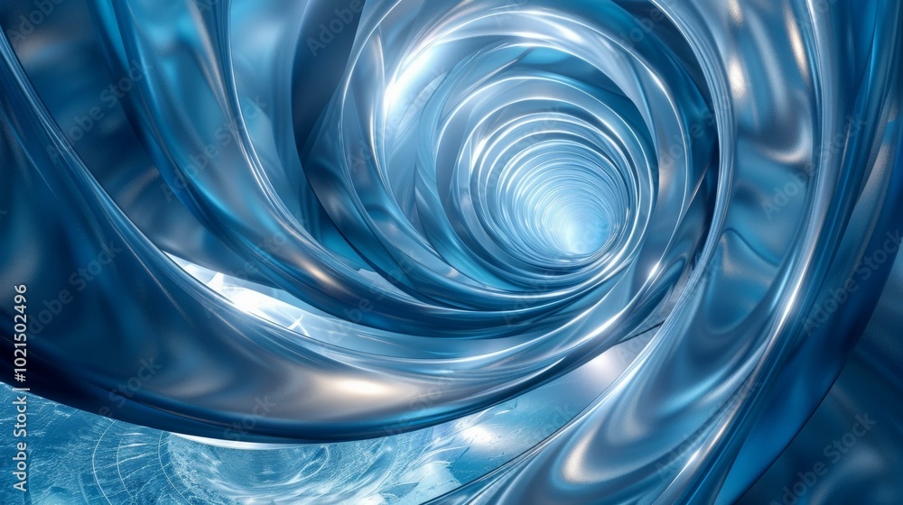 Canvas Prints Blue and silver abstract tunnel