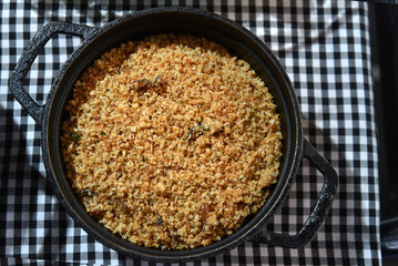 farofa with beans brazilian food tropeiro beans