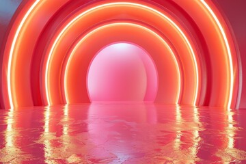 Naklejka premium Abstract Neon Archway Interior Design