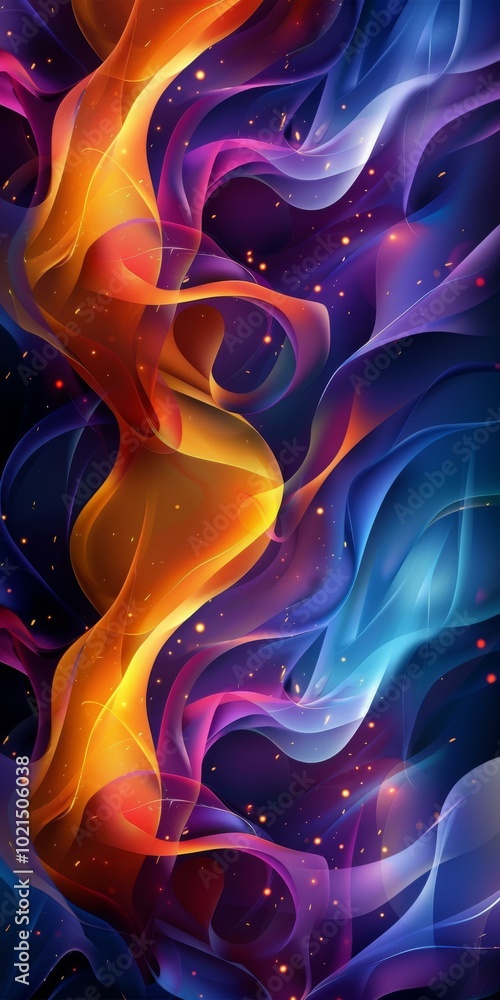 Aufkleber abstract colorful flowing forms
