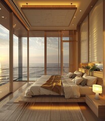 Fototapeta premium Coastal Modern Bedroom Interior Design