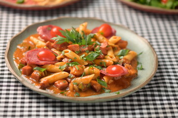tasty pasta dish italian food garlic and oil spaghetti and penny tagliatelle creamy sauce