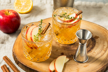 Cold Refreshing Apple Cider Smash Cocktail