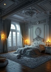 Fototapeta premium Luxury Elegant Bedroom Interior Design