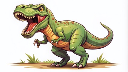 Obraz premium Playful T-Rex SVG Illustration Perfect for Kids' Designs, T-Shirts, and Educational Materials