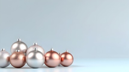 Metallic and Shiny Festive Holiday Ornaments on Black Friday Retail Promotion Banner