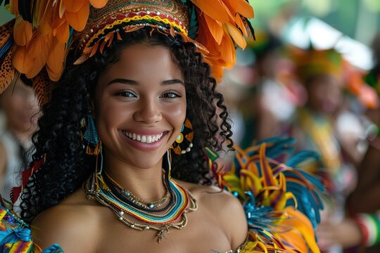 vibrant street festival rio janeiro brazil samba carnival colorful dancer lively costumes music