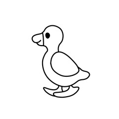Cartoon Duck  vector illustration coloring book for kids