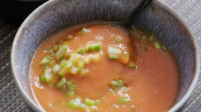 Gazpacho in a beautiful plate