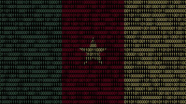 Binary code on flag of Cameroon. Program source code or Hacker concept on Cameroonian flag. Cameroon digital technology security, hacking or programming
