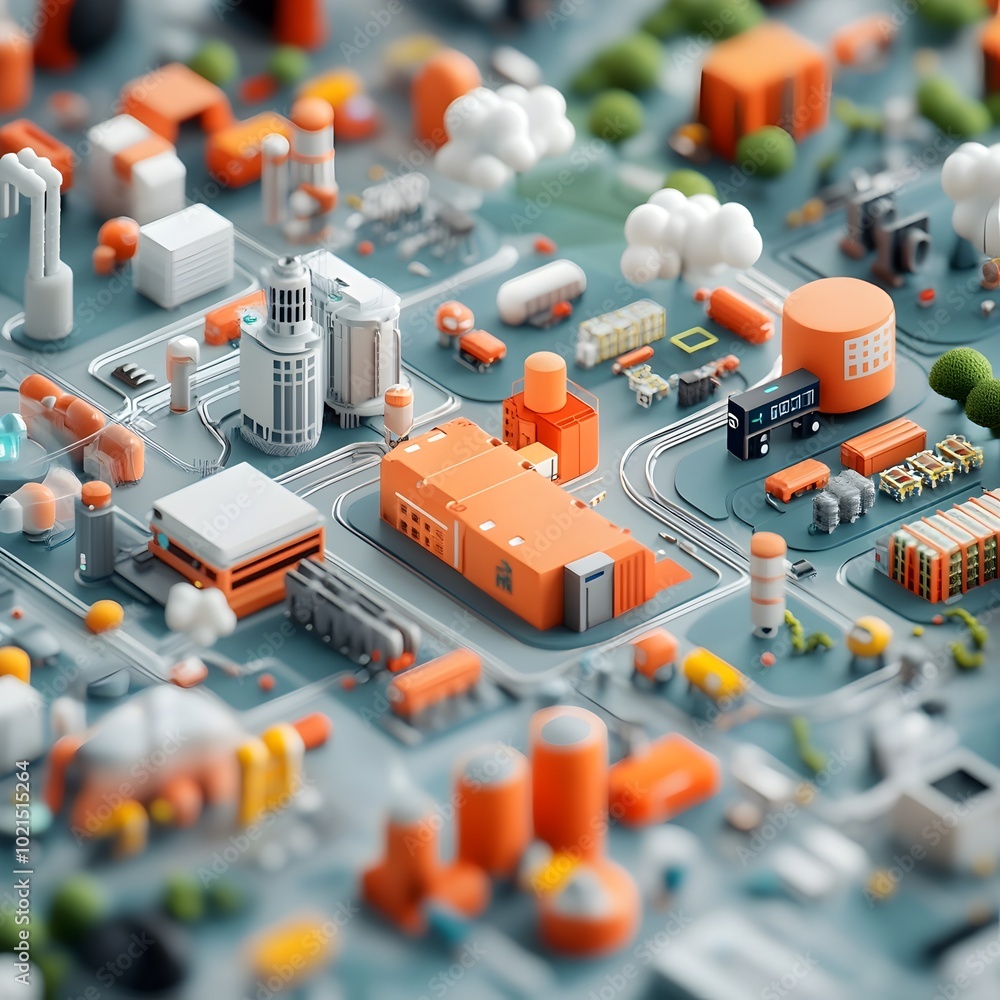 Poster cutting edge algorithms charting global logistics networks sprawling warehouses and multimodal trans