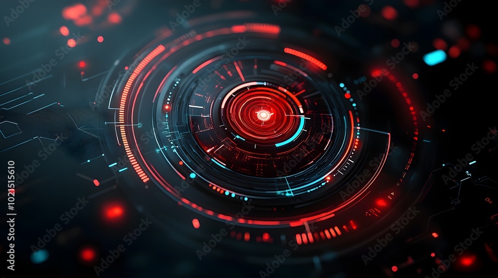 Poster cutting edge technology background featuring an advanced digital data display with a generative ai p