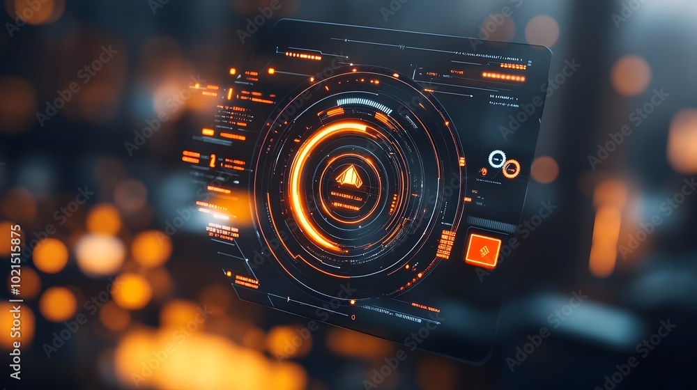 Poster mesmerizing seamless of futuristic digital technology interface elements captivating hud and gui des
