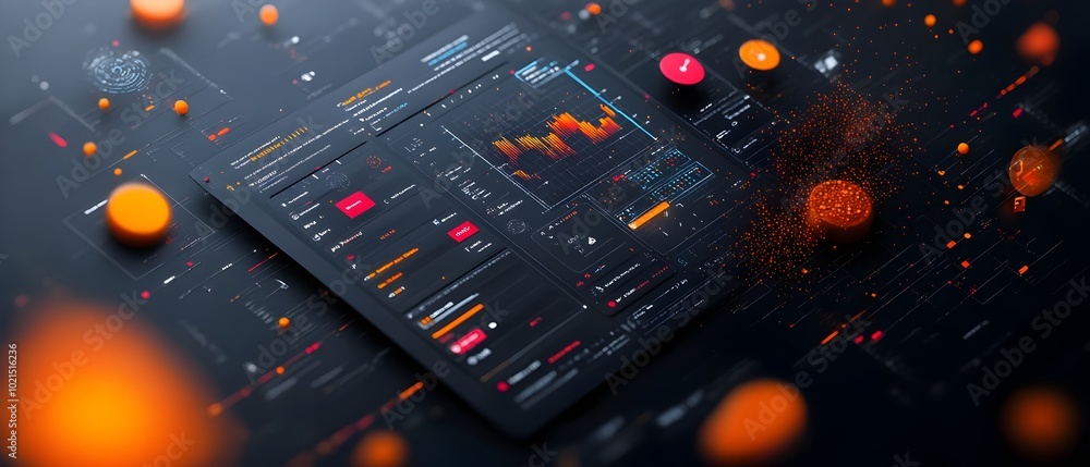 Poster futuristic data analytics interface with sleek ui design dynamic hud elements and immersive gaming e