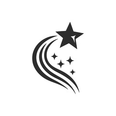 Abstract silhouette of shooting starv