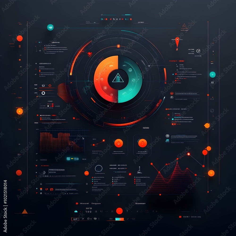 Poster sleek futuristic technology interface with clean digital data analytics visualization advanced game 
