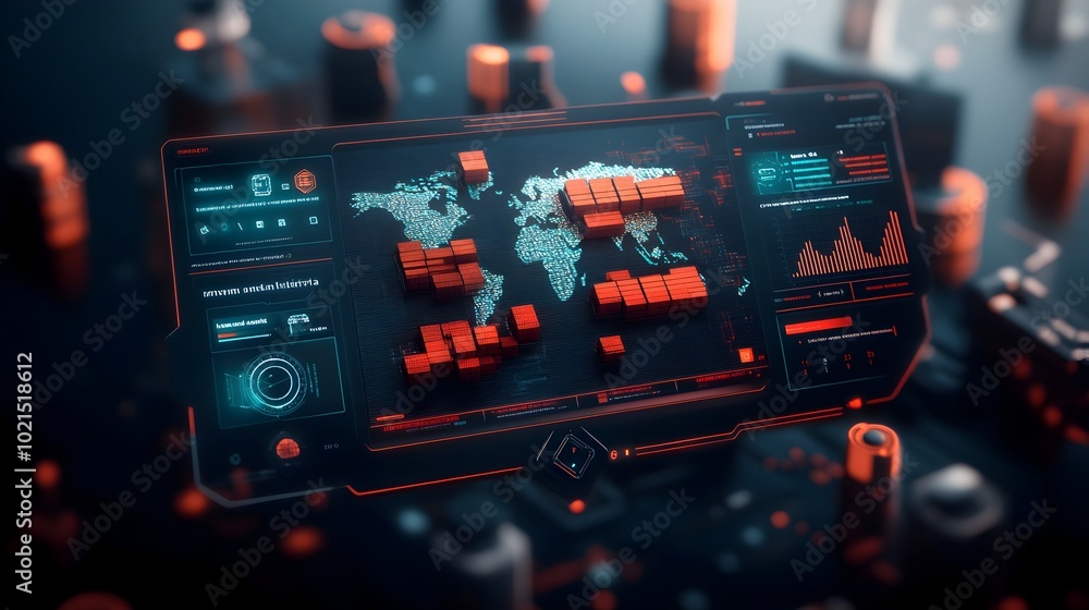 Poster innovative ai powered logistics network optimizing seamless container shipping through advanced anal