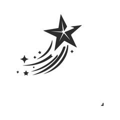 Abstract silhouette of shooting starv