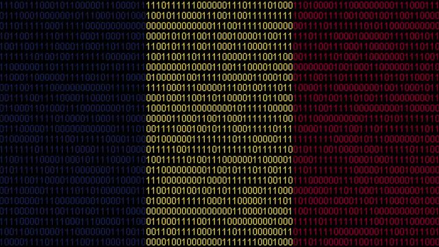 Binary code on flag of Chad. Program source code or Hacker concept on Chadian flag. Chad digital technology security, hacking or programming