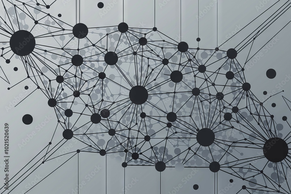 Aufkleber network connection design. abstract design of linked circles and lines, symbolizes connections, netw