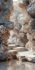 Fototapeta premium Abstract Stone Cave Interior Design