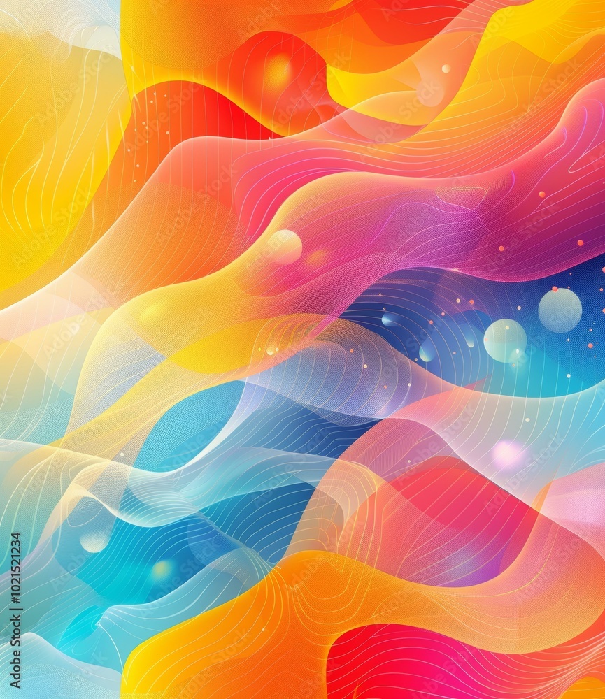 Poster abstract colorful wave background design