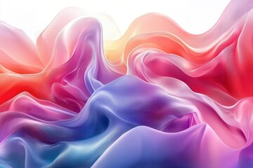 Abstract Swirling Pastel Fabric with Delicate Line Patterns