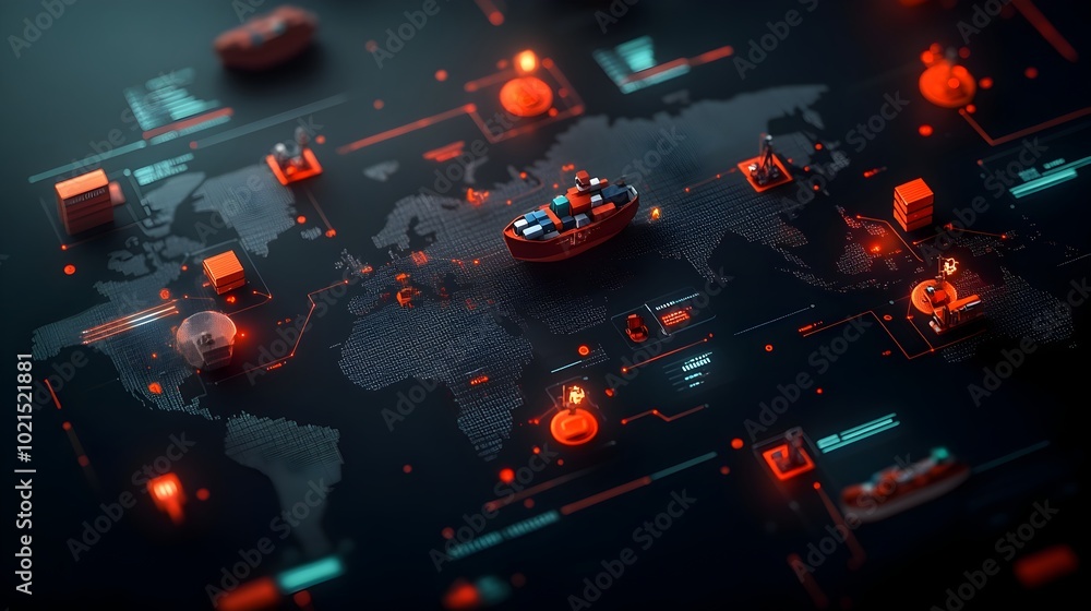 Poster transformative ai driven logistics cutting edge technology empowering global supply chain networks w