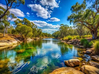 Scenic view of Moore River in Australia showcasing natural beauty and vibrant landscape tranquility