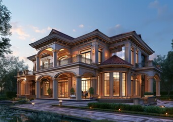 Elegant Luxury Mansion Exterior Design